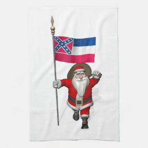Der Weihnachtsmann mit Abzeichen von Mississippi Handtuch