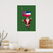 Der Weihnachtsmann mit Abzeichen von Mississippi Poster (Küche)