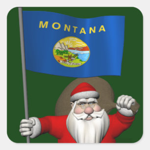 Der Weihnachtsmann mit Abzeichen von Montana Aufkleber