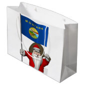 Der Weihnachtsmann mit Abzeichen von Montana Große Geschenktüte (Rückseite Schrägansicht)