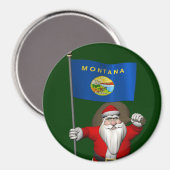 Der Weihnachtsmann mit Abzeichen von Montana Magnet (Vorderseite/Rückseite)