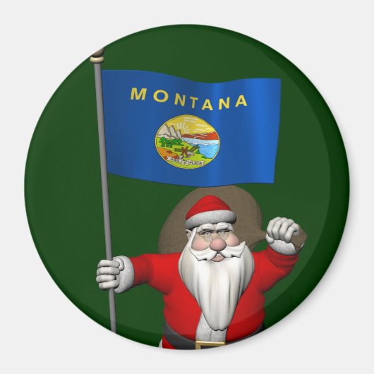 Der Weihnachtsmann mit Abzeichen von Montana Magnet (Vorne)