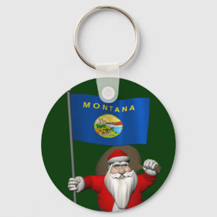 Der Weihnachtsmann mit Abzeichen von Montana Schlüsselanhänger