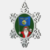 Der Weihnachtsmann mit Abzeichen von Montana Schneeflocken Zinn-Ornament (Rechts)