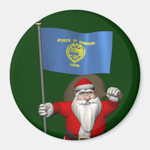 Der Weihnachtsmann mit Abzeichen von Oregon Magnet