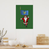 Der Weihnachtsmann mit Abzeichen von Oregon Poster (Küche)