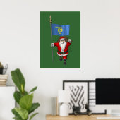 Der Weihnachtsmann mit Abzeichen von Oregon Poster (Heimbüro)