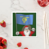 Der Weihnachtsmann mit Abzeichen von Oregon Serviette (Beispiel)
