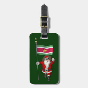 Der Weihnachtsmann mit Abzeichen von Suriname Gepäckanhänger