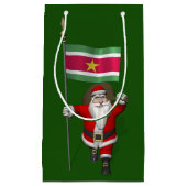 Der Weihnachtsmann mit Abzeichen von Suriname Kleine Geschenktüte (Vorderseite)
