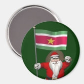 Der Weihnachtsmann mit Abzeichen von Suriname Magnet (Vorderseite/Rückseite)