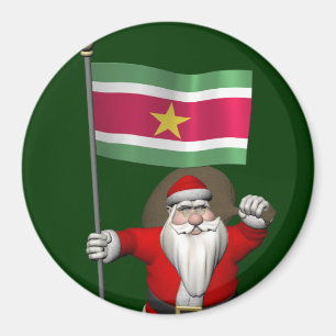 Der Weihnachtsmann mit Abzeichen von Suriname Magnet