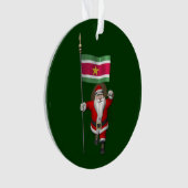 Der Weihnachtsmann mit Abzeichen von Suriname Ornament (Vorderseite)