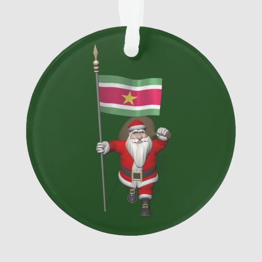 Der Weihnachtsmann mit Abzeichen von Suriname Ornament (Rückseite)