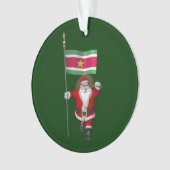 Der Weihnachtsmann mit Abzeichen von Suriname Ornament (Vorderseite)