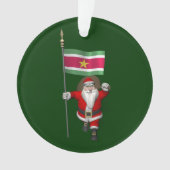 Der Weihnachtsmann mit Abzeichen von Suriname Ornament (Vorderseite)