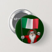 Der Weihnachtsmann mit Ausscheiden aus Italien Button (Vorne & Hinten)