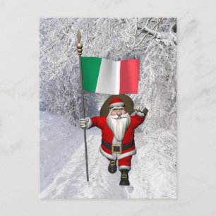 Der Weihnachtsmann mit Ausscheiden aus Italien Feiertagspostkarte