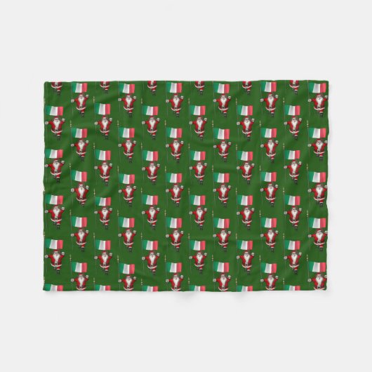 Der Weihnachtsmann mit Ausscheiden aus Italien Fleecedecke (Vorderseite (Horizontal))