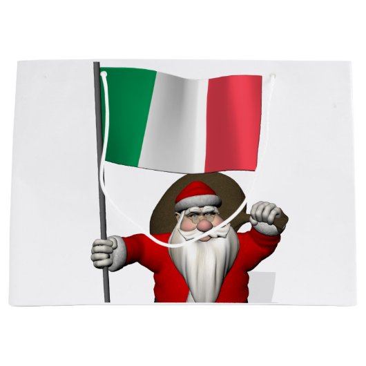 Der Weihnachtsmann mit Ausscheiden aus Italien Große Geschenktüte (Vorderseite)