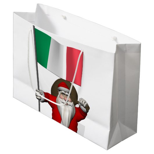 Der Weihnachtsmann mit Ausscheiden aus Italien Große Geschenktüte (Vorderseite Schrägansicht)