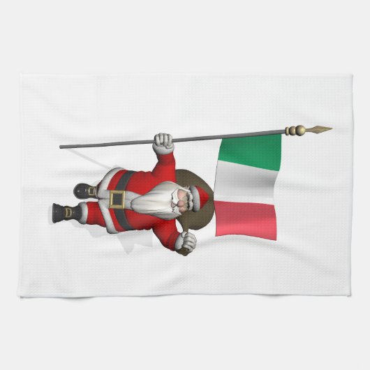 Der Weihnachtsmann mit Ausscheiden aus Italien Handtuch (Horizontal)