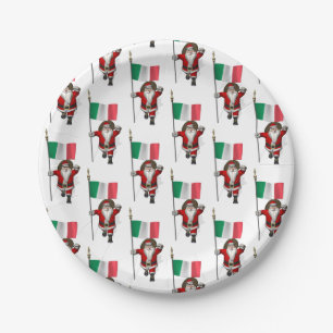 Der Weihnachtsmann mit Ausscheiden aus Italien Pappteller