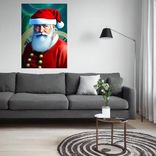 Der Weihnachtsmann mit blauen Augen   AI Art Poste Poster