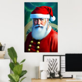Der Weihnachtsmann mit blauen Augen | AI Art Poste Poster (Heimbüro)
