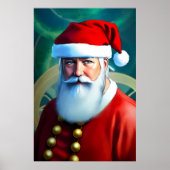 Der Weihnachtsmann mit blauen Augen | AI Art Poste Poster (Vorne)