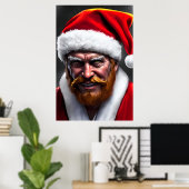 Der Weihnachtsmann mit braunem Bart | AI Art Poste Poster (Heimbüro)