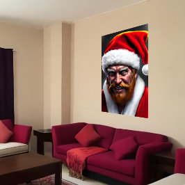 Der Weihnachtsmann mit braunem Bart | AI Art Poste Poster