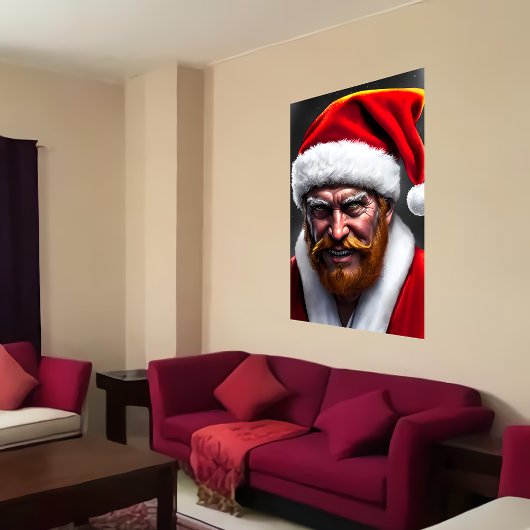 Der Weihnachtsmann mit braunem Bart | AI Art Poste Poster