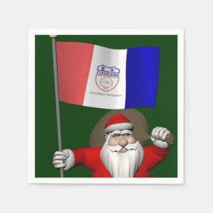 Der Weihnachtsmann mit dem Abschluss von Cleveland Serviette