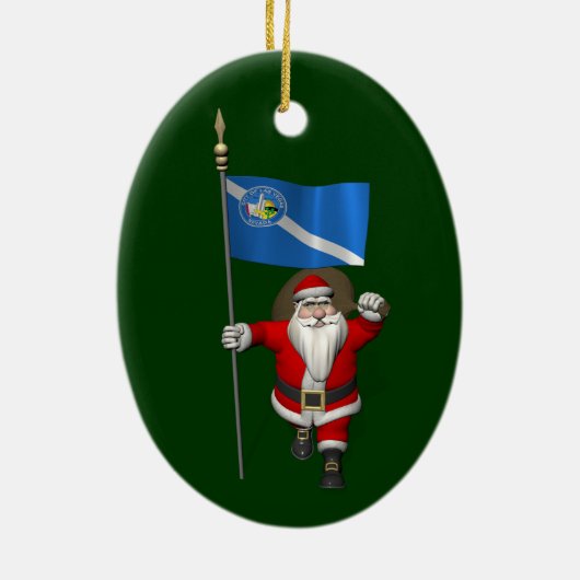 Der Weihnachtsmann mit dem Abschluss von Las Vegas Keramikornament (Hinten)