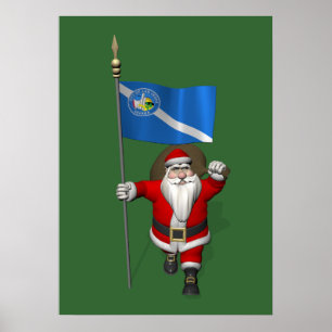 Der Weihnachtsmann mit dem Abschluss von Las Vegas Poster