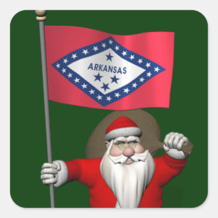 Der Weihnachtsmann mit dem Abzeichen von Arkansas Aufkleber