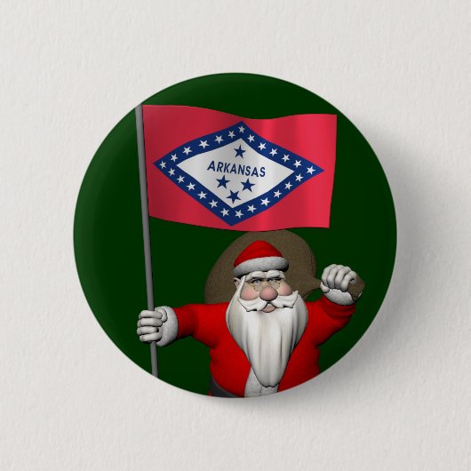 Der Weihnachtsmann mit dem Abzeichen von Arkansas Button (Vorderseite)