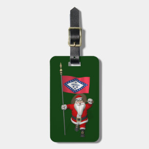 Der Weihnachtsmann mit dem Abzeichen von Arkansas Gepäckanhänger