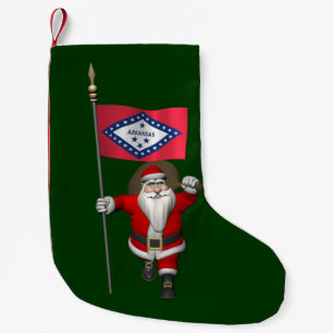 Der Weihnachtsmann mit dem Abzeichen von Arkansas Kleiner Weihnachtsstrumpf