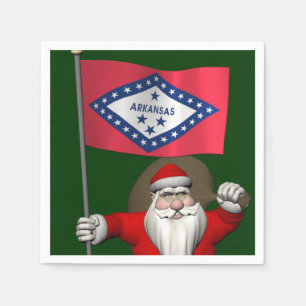 Der Weihnachtsmann mit dem Abzeichen von Arkansas Serviette