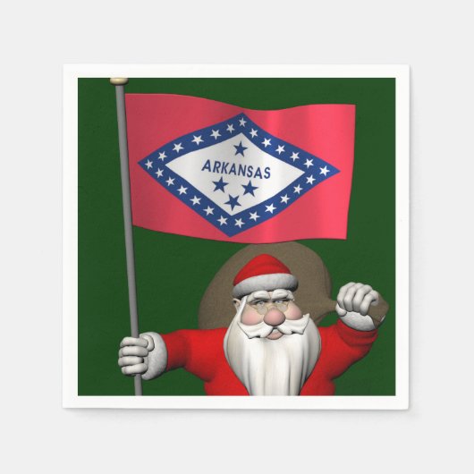 Der Weihnachtsmann mit dem Abzeichen von Arkansas Serviette (Vorderseite)