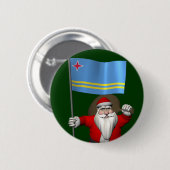 Der Weihnachtsmann mit dem Abzeichen von Aruba Button (Vorne & Hinten)