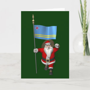 Der Weihnachtsmann mit dem Abzeichen von Aruba Feiertagskarte
