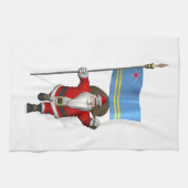 Der Weihnachtsmann mit dem Abzeichen von Aruba Geschirrtuch (Horizontal)