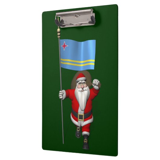 Der Weihnachtsmann mit dem Abzeichen von Aruba Klemmbrett (Links)