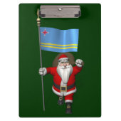 Der Weihnachtsmann mit dem Abzeichen von Aruba Klemmbrett (Vorderseite)
