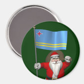 Der Weihnachtsmann mit dem Abzeichen von Aruba Magnet (Vorderseite/Rückseite)