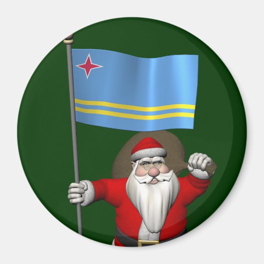 Der Weihnachtsmann mit dem Abzeichen von Aruba Magnet (Vorne)