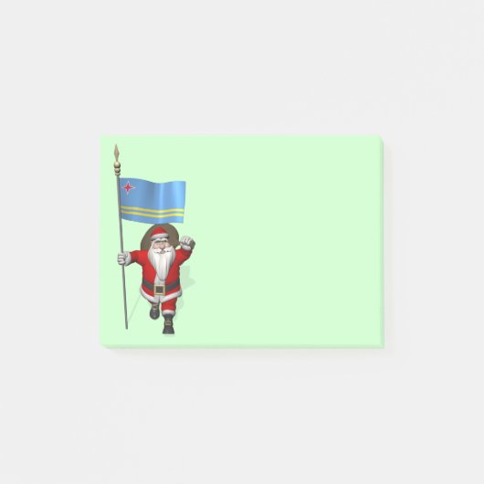 Der Weihnachtsmann mit dem Abzeichen von Aruba Post-it Klebezettel (Vorderseite)